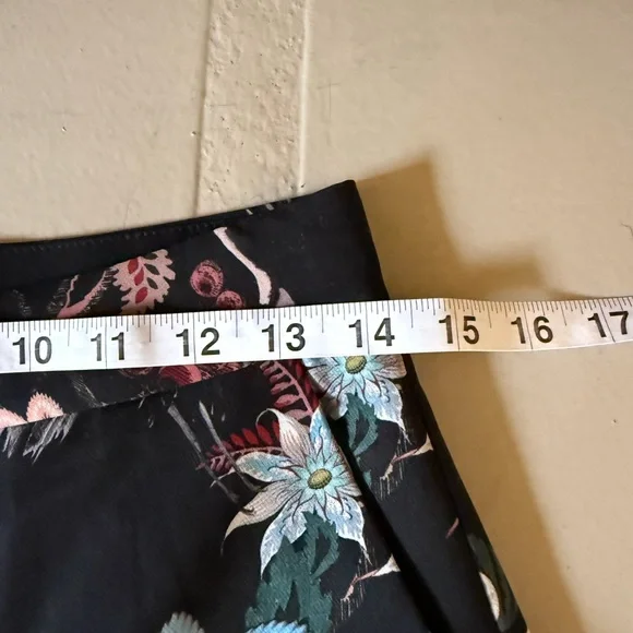 H&M Crane Print Satin Wide Leg Trousers High Waist Floral Size 6 - Picture 10 of 12